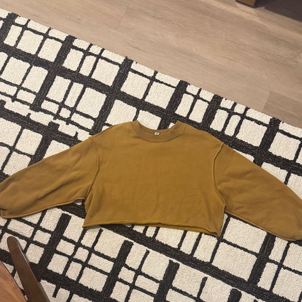Stylish Golden Brown Crop Sweater